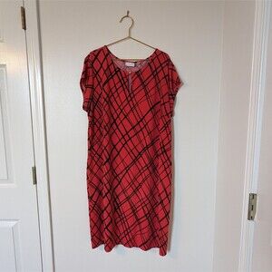 New York and Company Red and Black XL Dress